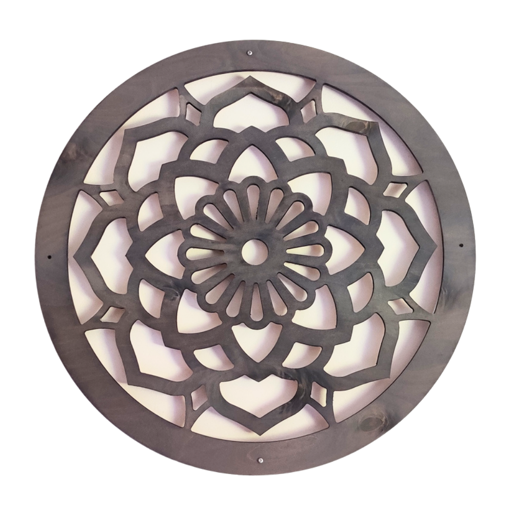 Mandala -seinäkoriste 70cm Hopeanharmaa