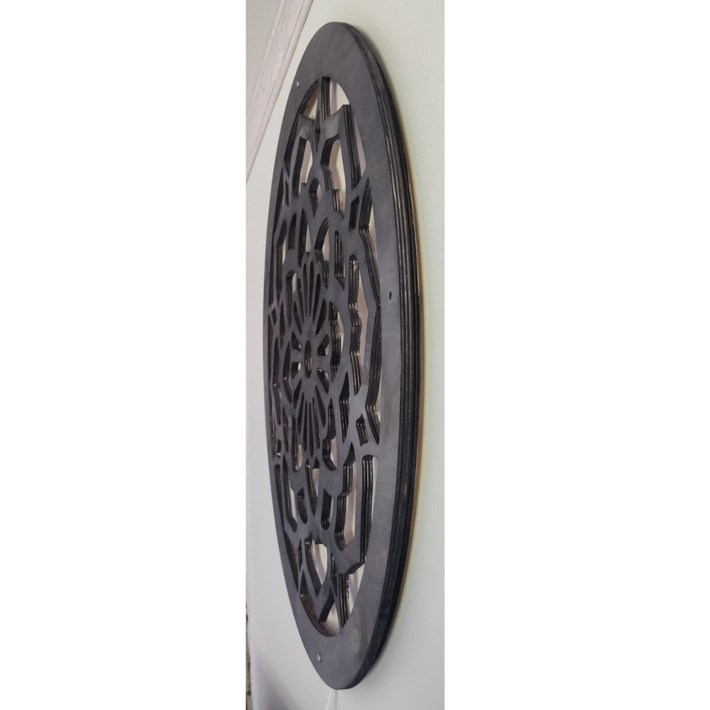 Mandala -seinäkoriste 70cm Hopeanharmaa - Image 3