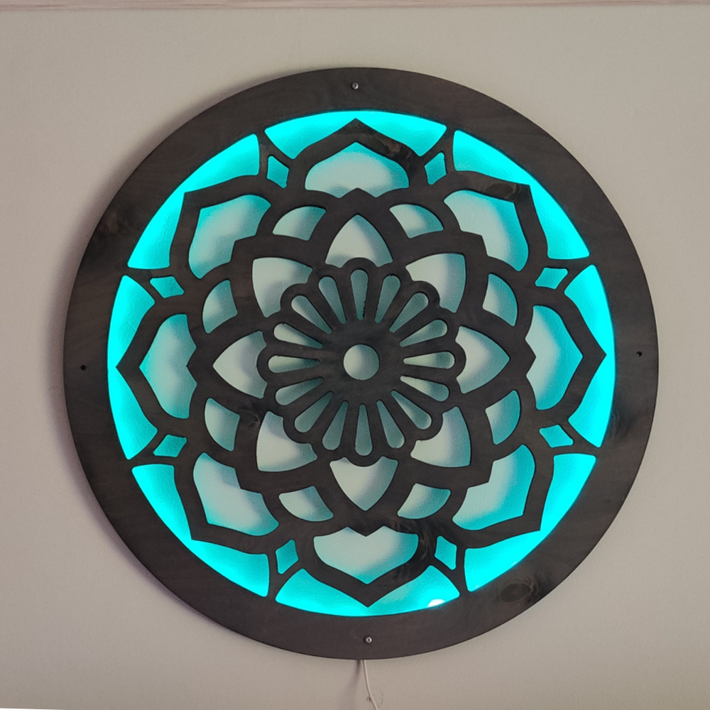 Mandala -seinäkoriste 70cm Hopeanharmaa - Image 4