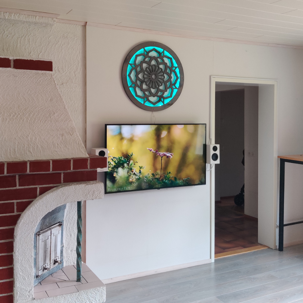 Mandala -seinäkoriste 70cm Hopeanharmaa - Image 5