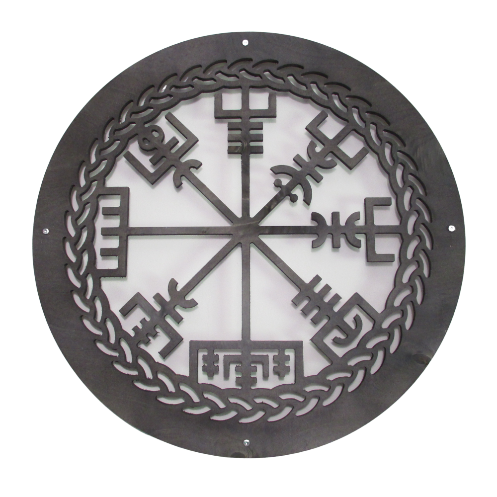 Vegvisir -seinäkoriste 70cm Hopeanharmaa