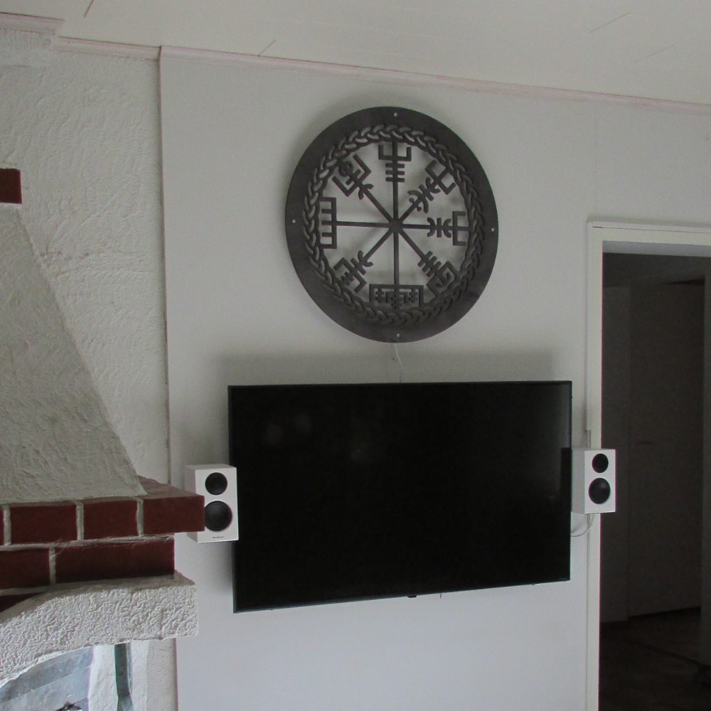 Vegvisir -seinäkoriste 70cm Hopeanharmaa - Image 4