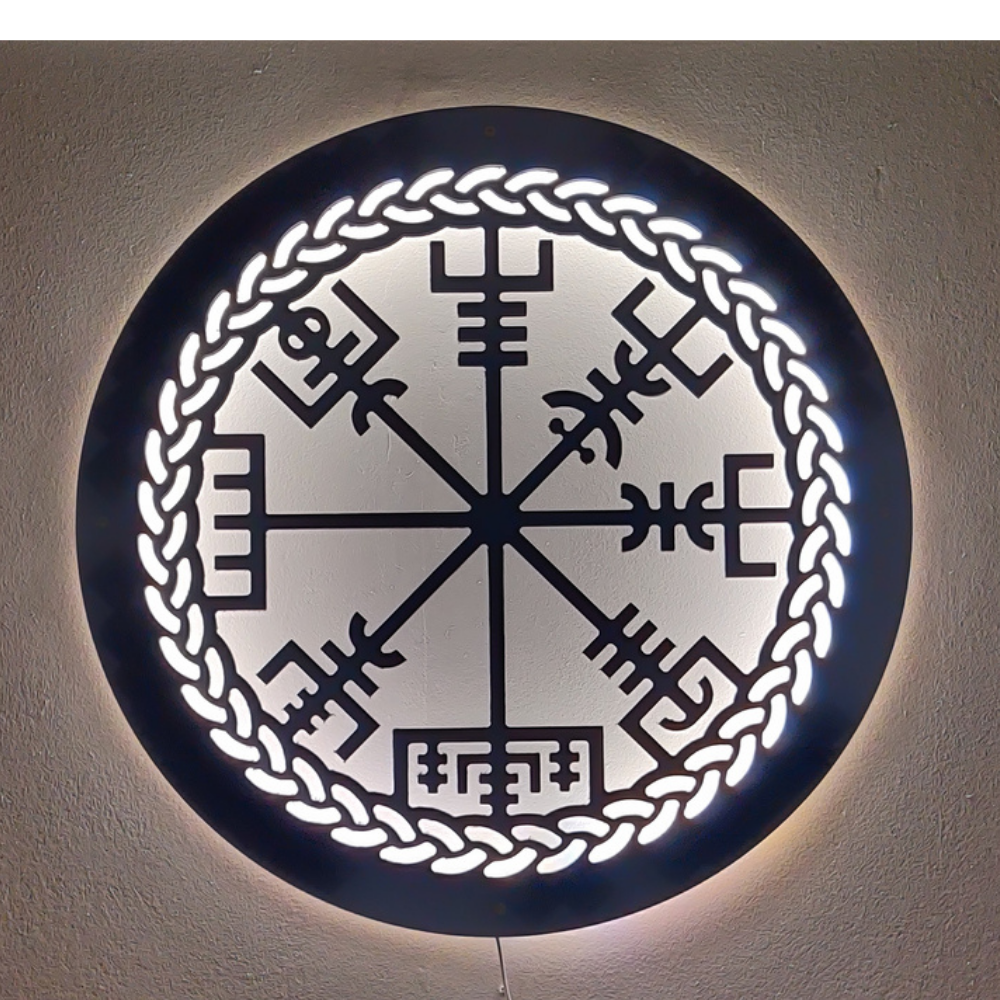 Vegvisir -seinäkoriste 70cm Hopeanharmaa - Image 5