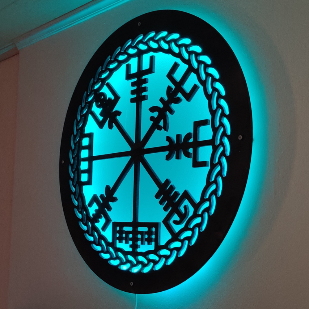 Vegvisir -seinäkoriste 70cm Hopeanharmaa - Image 6