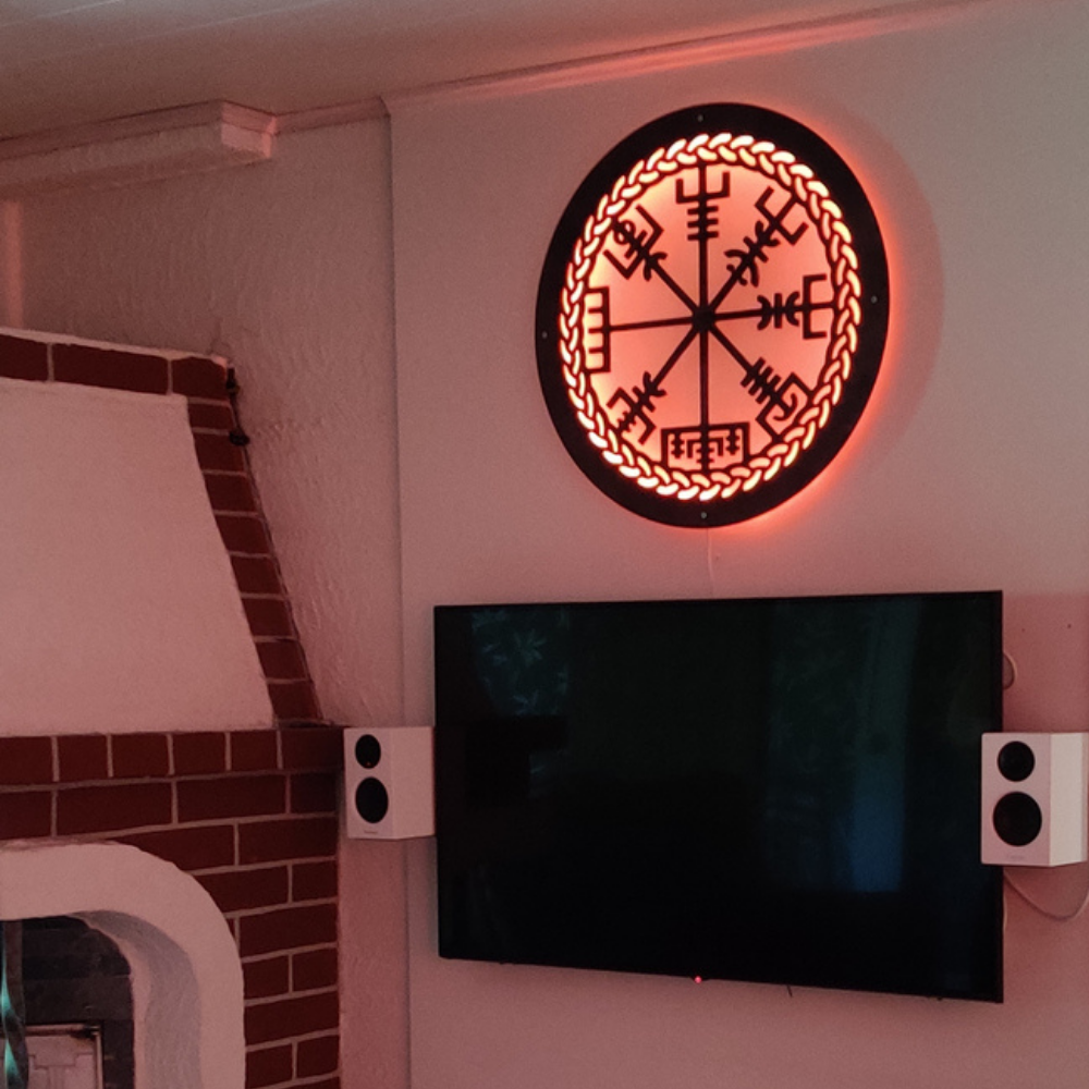 Vegvisir -seinäkoriste 70cm Hopeanharmaa - Image 7